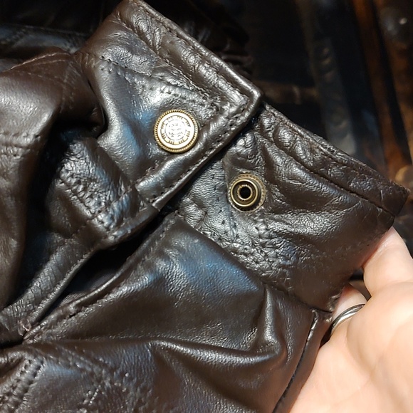 Haband Leather Jacket Size XXL Moto Style Patchwork Leather Street Style Fashion - Picture 3 of 13